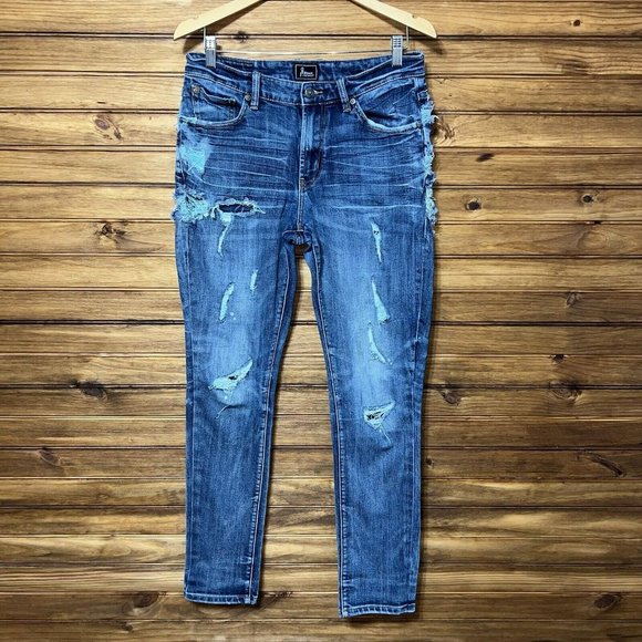Rock Revival Other - Rock Revival Remix Jeans Mens 32x32 Straight leg Distressed Blue Denim Grunge